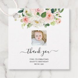 Floral Girl Foto Birthday Party Dank je Bedankjes Labels