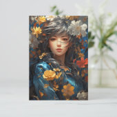 Floral Girl Kaart (Staand voorkant)