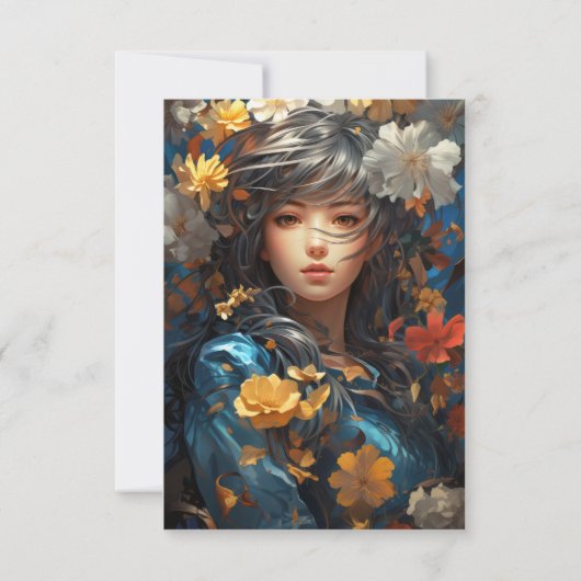 Floral Girl Kaart (Achterkant)