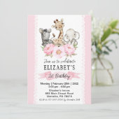 Floral Girl Safari Baby Animals Kaart (Staand voorkant)