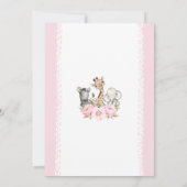 Floral Girl Safari Baby Animals Kaart (Achterkant)