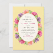 Floral Girls Annaprashana First Rice Ceremony Kaart (Voorkant)