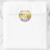 Floral Girly Chic Gold Dank je bruiloft Ronde Sticker (Tas)