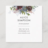 Floral Girly Elegant Vierkante Visitekaartje (Achterkant)