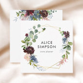 Floral Girly Elegant Vierkante Visitekaartje