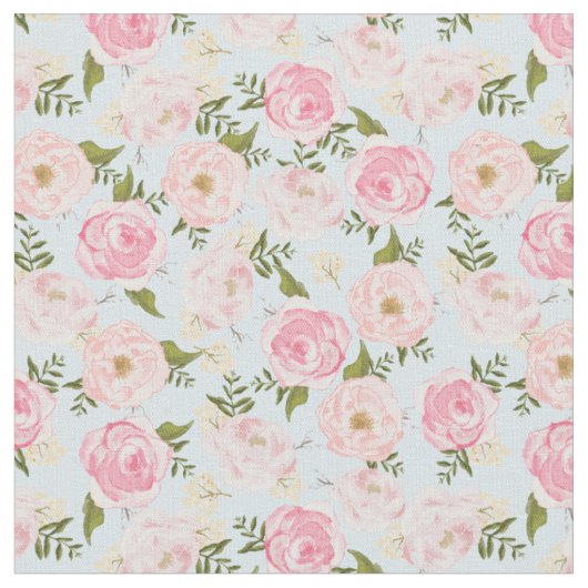 Floral Girly Flowers Gift Wrap Stof (Close Up)
