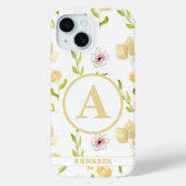 Floral Girly Monogram Case-Mate iPhone Case (Achterkant)