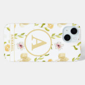 Floral Girly Monogram Case-Mate iPhone Case (Achterkant (horizontaal))