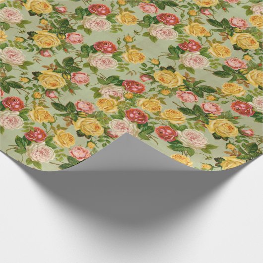 "Floral Girly"-Roos Cadeaupapier (Hoek)