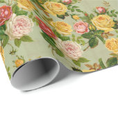  "Floral Girly"-Roos Cadeaupapier (Rol Hoek)