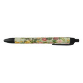   "Floral Girly"-Roos Zwarte Inkt Pen (Bodem)