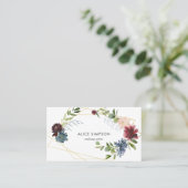 Floral Girly Wildbloemen Elegant White Visitekaartje (Staand voorkant)