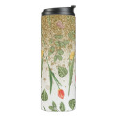 *~* Floral Girly Yellow Pink TULIPS Gold Glitter Thermosbeker (Gedraaid links)