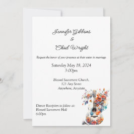 Floral gitaar bruiloft uitnodiging, 5x7" uitnodigi kaart