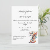 Floral gitaar bruiloft uitnodiging, 5x7" uitnodigi kaart (Staand voorkant)