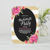 Floral Glam | Uitnodiging Bachelorette (Staand voorkant)