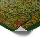 Floral Glas in lood Design Art Poster (Hoek)