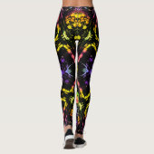 Floral Glas in lood Kaleidoscoop Leggings (Achterkant)
