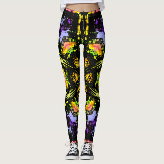 Floral Glas in lood Kaleidoscoop Leggings