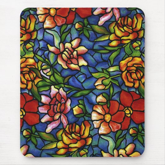 Floral Glas in lood Muismat (Voorkant)