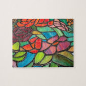 Floral Glas in lood Puzzle Legpuzzel (Horizontaal)