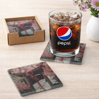 Floral Glass Coaster – Elegant Flower Design | Aes Glazen Onderzetter