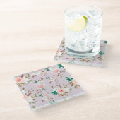 Floral Glazen Onderzetter (Schuin)
