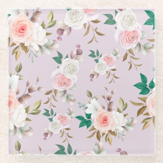 Floral Glazen Onderzetter (Voorkant)