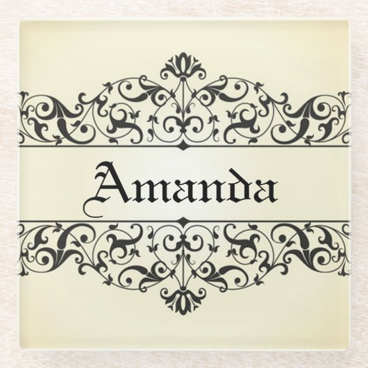 Floral Glazen Onderzetter (Voorkant)