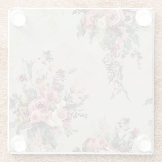  Floral Glazen Onderzetter (Achterkant)