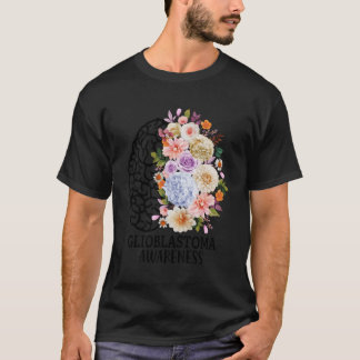 Floral Glioblastoma Awareness Month Brain Cancer T-shirt