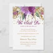 Floral Glitter Amethist Vow Vernieuwing Jubileum Kaart (Voorkant)