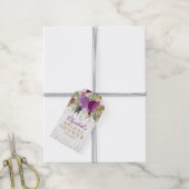 Floral Glitter Amethist Vrijgezellenfeest Cadeau L Cadeaulabel (Met Touw)