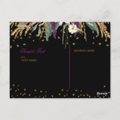 Floral Glitter Amethyst Briefkaart (Achterkant)