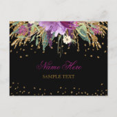 Floral Glitter Amethyst Briefkaart (Voorkant)