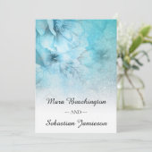 *~* Floral Glitter Blauw Paarse Waterverf bruiloft Kaart (Staand voorkant)