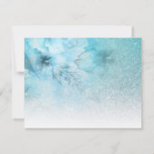 *~* Floral Glitter Blauw Paarse Waterverf bruiloft RSVP Kaartje (Achterkant)