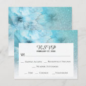 *~* Floral Glitter Blauw Paarse Waterverf bruiloft RSVP Kaartje (Voorkant / Achterkant)