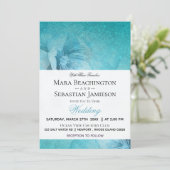 *~* Floral Glitter Blauwgroen Elegant Huwelijk Kaart (Staand voorkant)