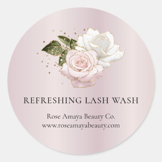 Floral Glitter Lash Extension Beauty Product Label (Voorkant)