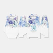 Floral Glitter Light Blue Happy 16th Birthday Bedankdoosjes (Uitgevouwen)