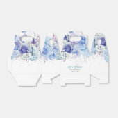 Floral Glitter Light Blue Happy Birthday Bedankdoosjes (Uitgevouwen)