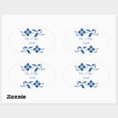 Floral Glitter Ovale Sticker (Vel)