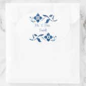 Floral Glitter Ovale Sticker (Tas)