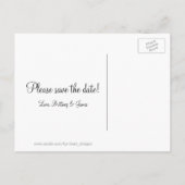 Floral & Glitter Save the Date Briefkaart (Achterkant)