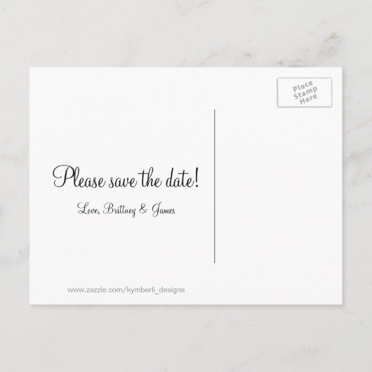 Floral & Glitter Save the Date Briefkaart (Achterkant)