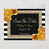 Floral & Glitter Save the Date Briefkaart (Voorkant)