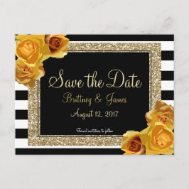 Floral & Glitter Save the Date Briefkaart