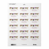 Floral Glitter Sparkling Amethist Adresetiketten Etiket (Full Sheet)