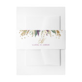 Floral Glitter Sparkling Amethist Belly Band Uitnodigingen Wikkel (Voorkant Voorbeeld)